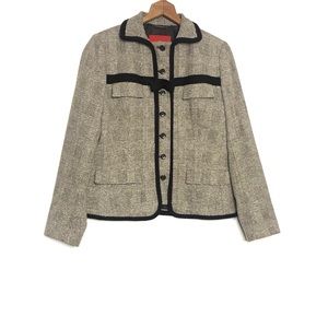 Les Copains Gray Tweed Blazer Jacket Italian US 12